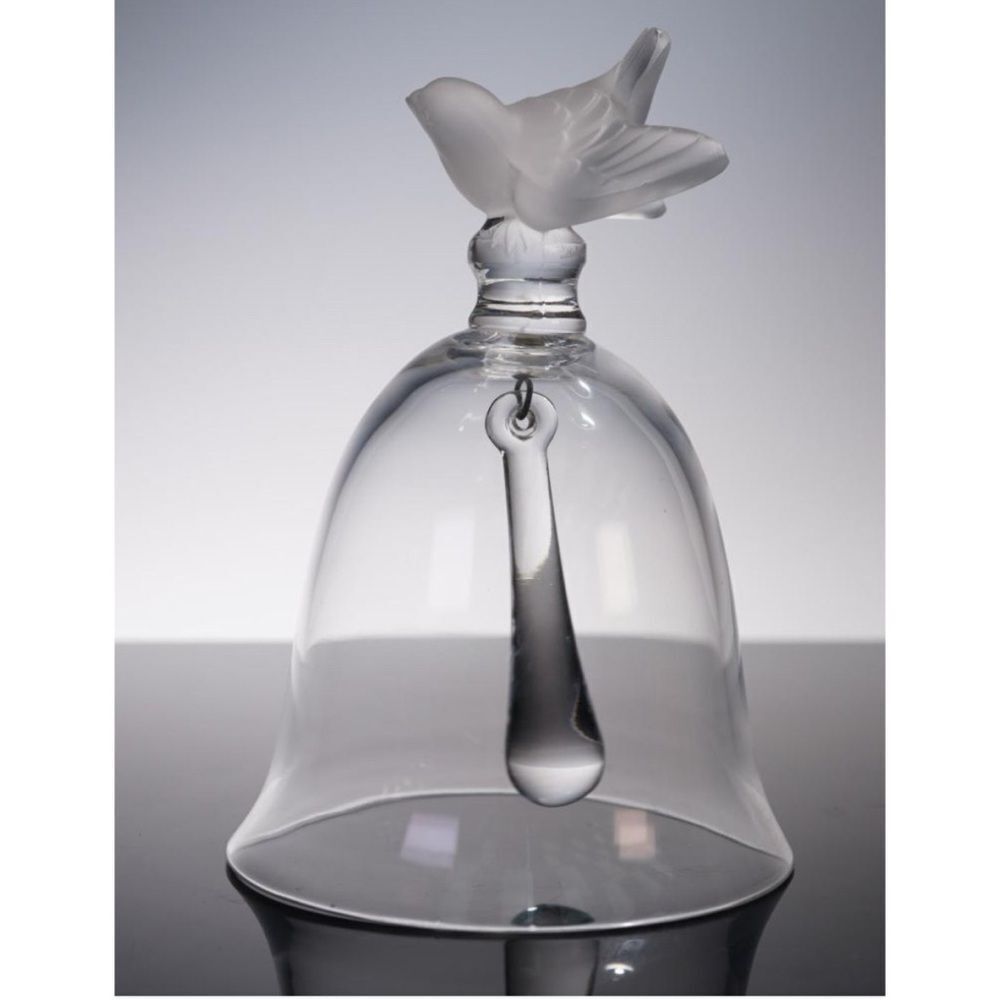 Vintage Lalique Crystal Sparrow Table Bell